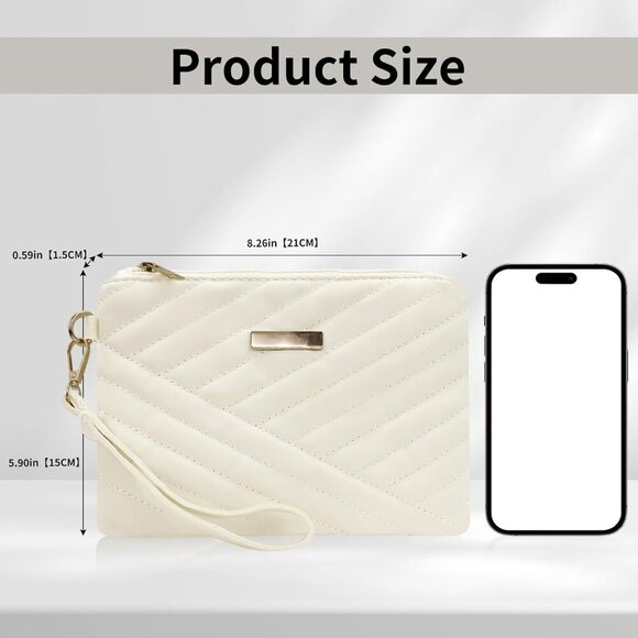 Women’s Leather Wristlet Wallet with Large Capacity Slim Phone Purse - Picture 2 of 7